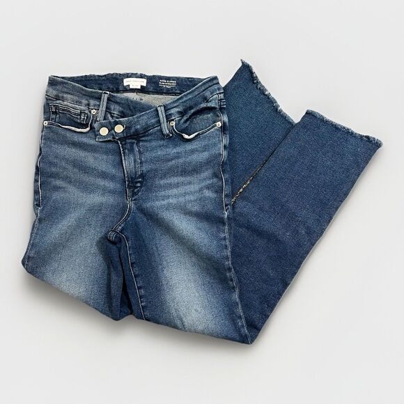 Good American Good Classic Crossover Straight Jeans - Picture 1 of 9